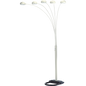 5-Arm Arc Floor Lamp – Adjustable Dome Heads, 3-Way Switch & Tip-Resistant Base | Black, Gold, Nickel & White