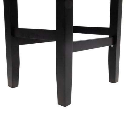 26" Backless Leather Counter Stools | Set of 2 Padded Saddle Seats with Chrome Nailhead Trim
