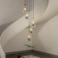 Raindrop Cluster Pendant Chandelier | 5 or 7-Light Hand-Blown Glass, Black or Gold — Adjustable to 100", High Ceiling Foyer, Stairwell & Living Room