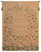 French Poem and Birds Belgian Tapestry