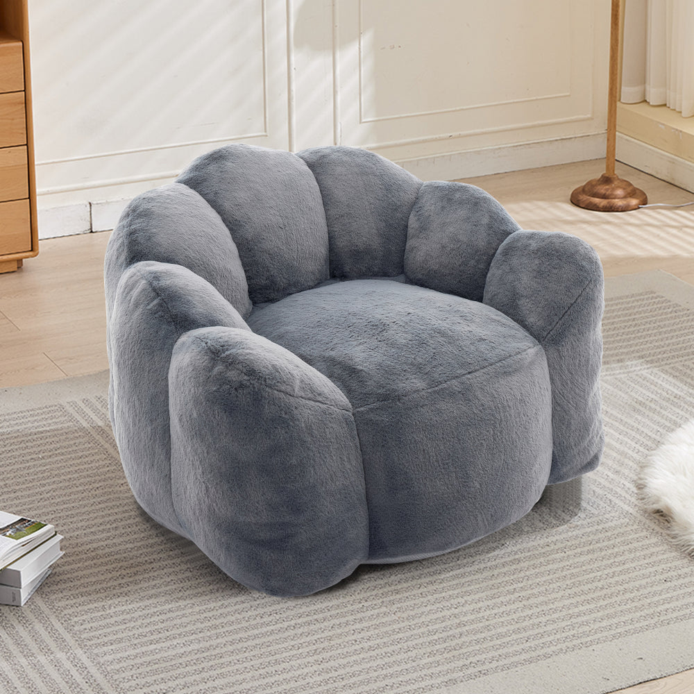 Lotus Bean Bag Sofa Chair | No-Assembly Memory Foam Lounger with Pull Ring & Anti-Fouling Fabric — 6 Colors
