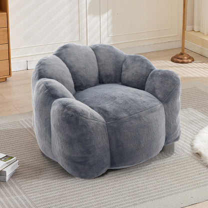 Lotus Bean Bag Sofa Chair | No-Assembly Memory Foam Lounger with Pull Ring & Anti-Fouling Fabric — 6 Colors