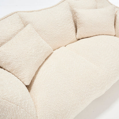 Oversized 2-Person Bean Bag Chair | Chenille Square Lounger with High-Resilience Foam, Armrests & Handle For Gaming, Reading & TV
