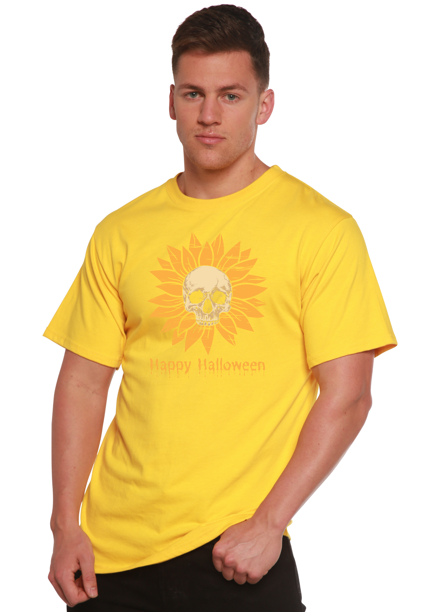Happy Halloween Day Men's Bamboo Viscose/Organic Cotton Short Sleeve Graphic T-Shirt