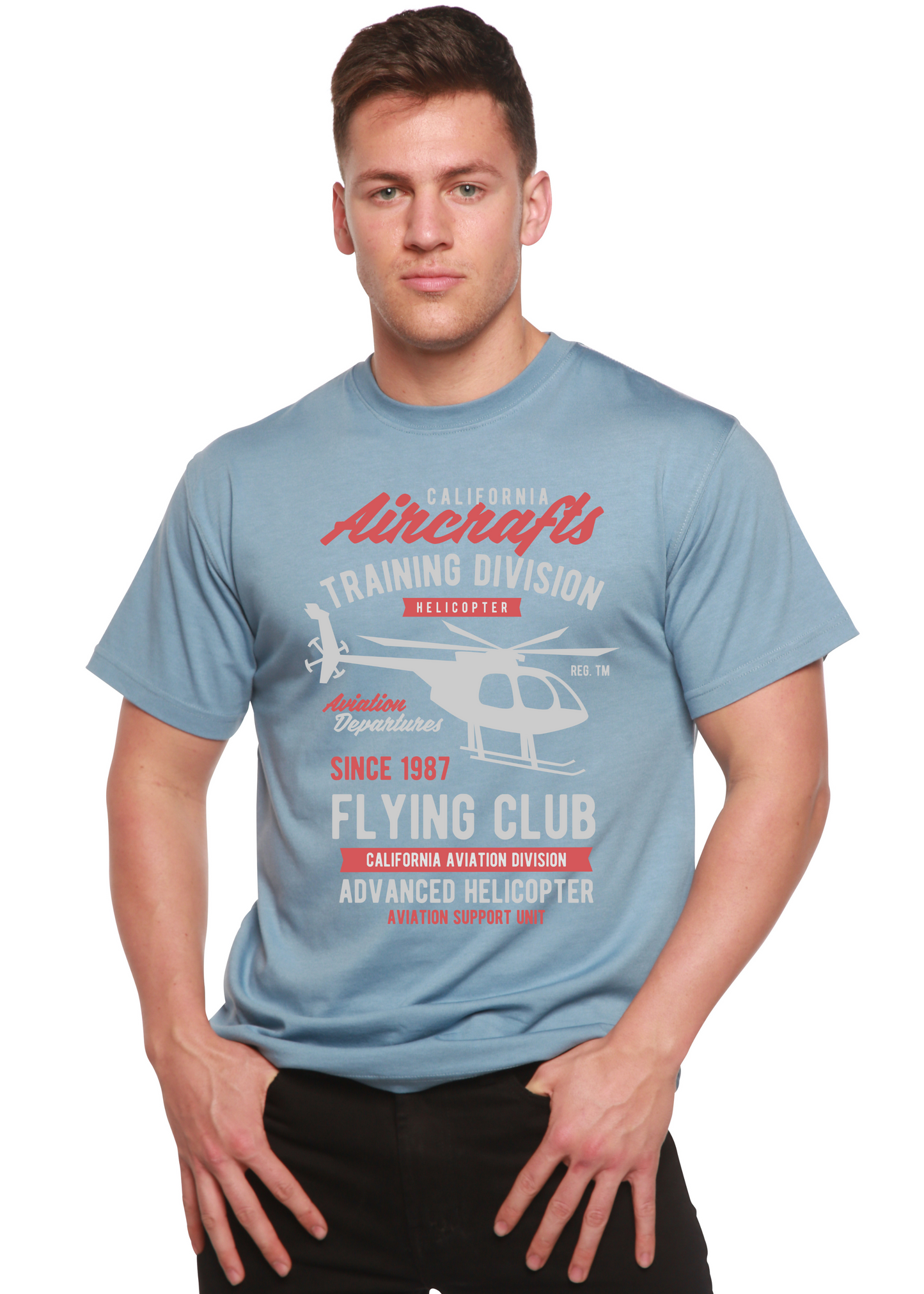 California Aircraft Men's Bamboo Viscose/Organic Cotton Short Sleeve Graphic T-Shirt