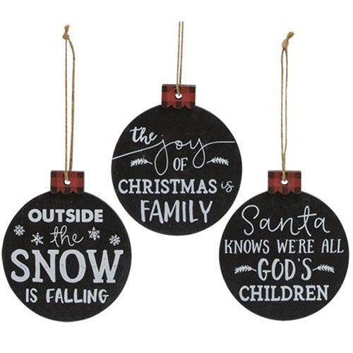 The Joy Of Christmas Ornament 3 asstd. (Pack of 4)