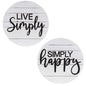 Simple Sentiment Round Slatboard Sign 2 Asstd.