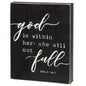 She Will Not Fall Box Sign (Pack of 2)