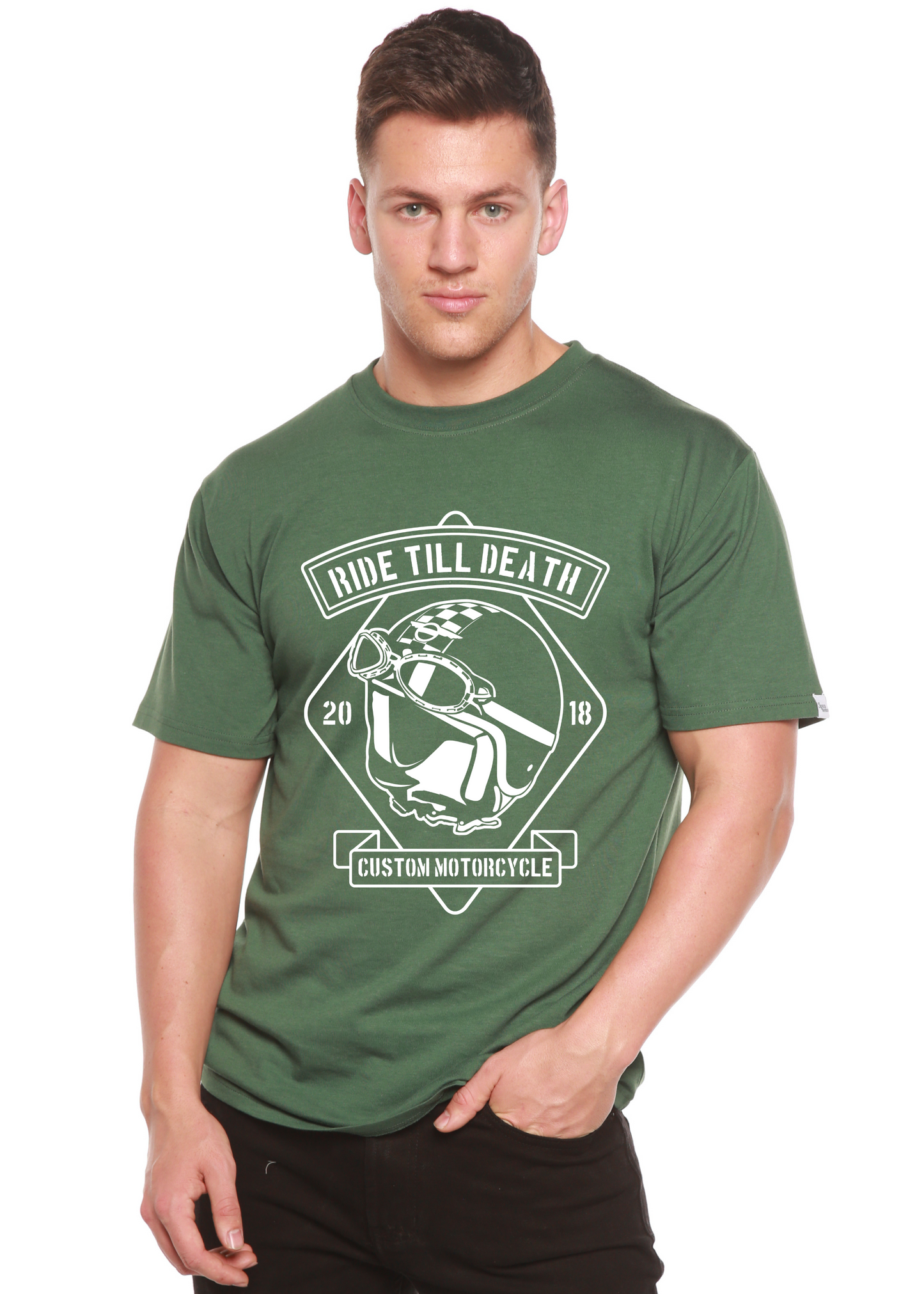 Ride Till Death Spun Bamboo® Men's Bamboo Viscose/Organic Cotton Short Sleeve Graphic T-Shirt