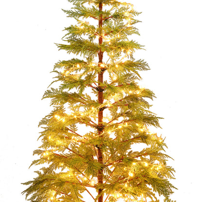 6 FT Pre-Lit Artificial Christmas Tree | 300 Star & Moon LED Lights, 612-Tip PE Realistic Branches & Metal Stand — Full Holiday Tree