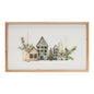 Wood Framed Winter Village Mantlescape Print 19"L