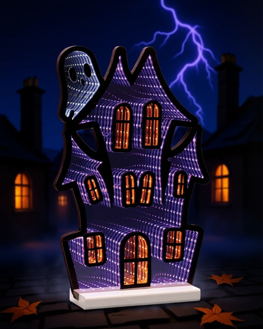 Haunted House w/Ghost Ekkolight 16"H