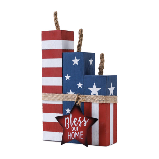 Americana Firecracker Block Bundle 14"H