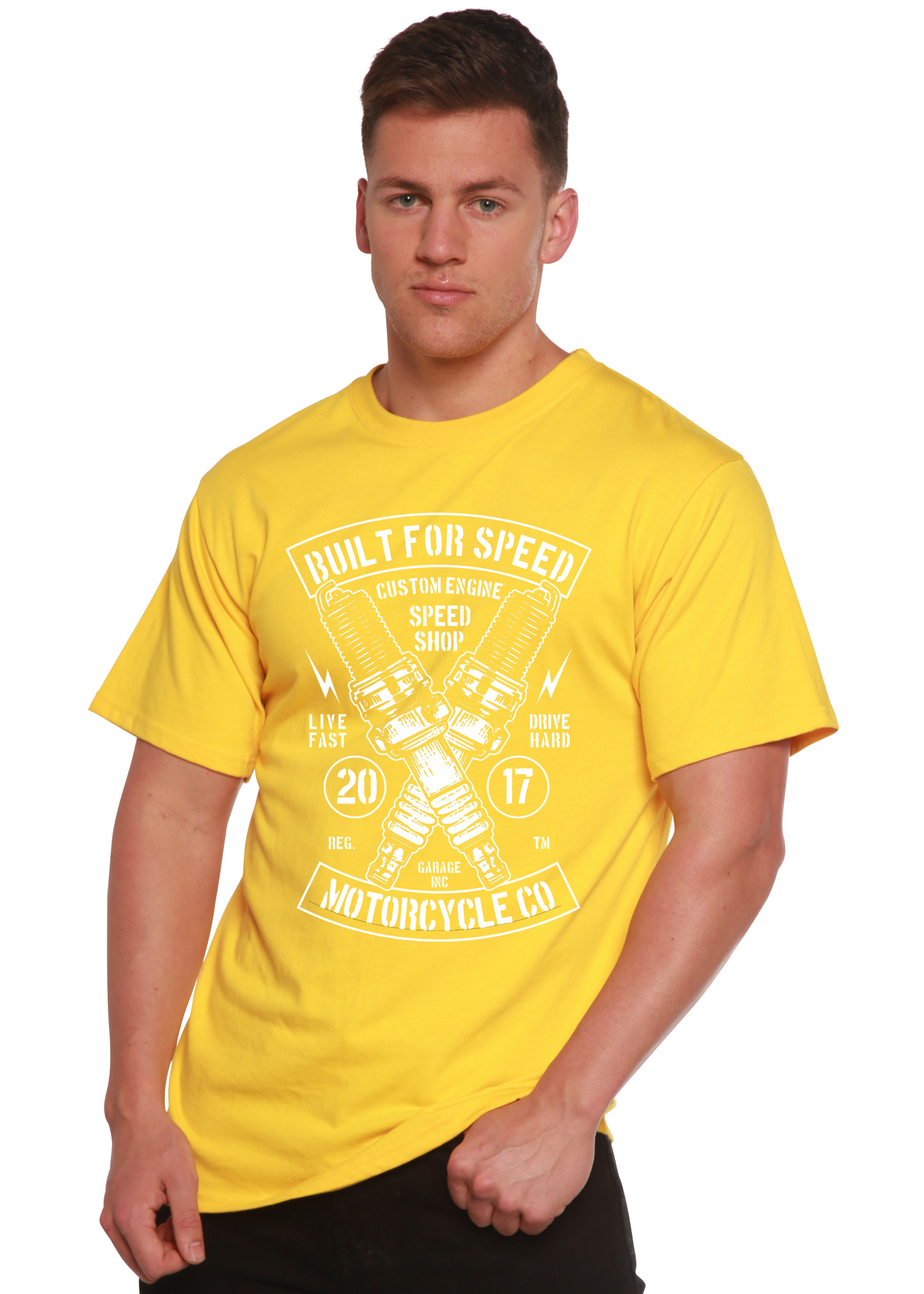 Built For Speed Men's Bamboo Viscose/Organic Cotton Short Sleeve Graphic T-Shirt