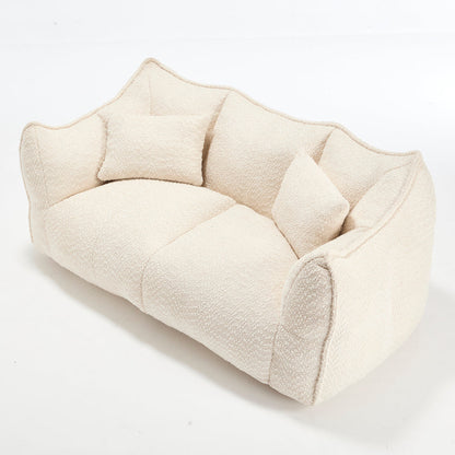 Oversized 2-Person Bean Bag Chair | Chenille Square Lounger with High-Resilience Foam, Armrests & Handle For Gaming, Reading & TV