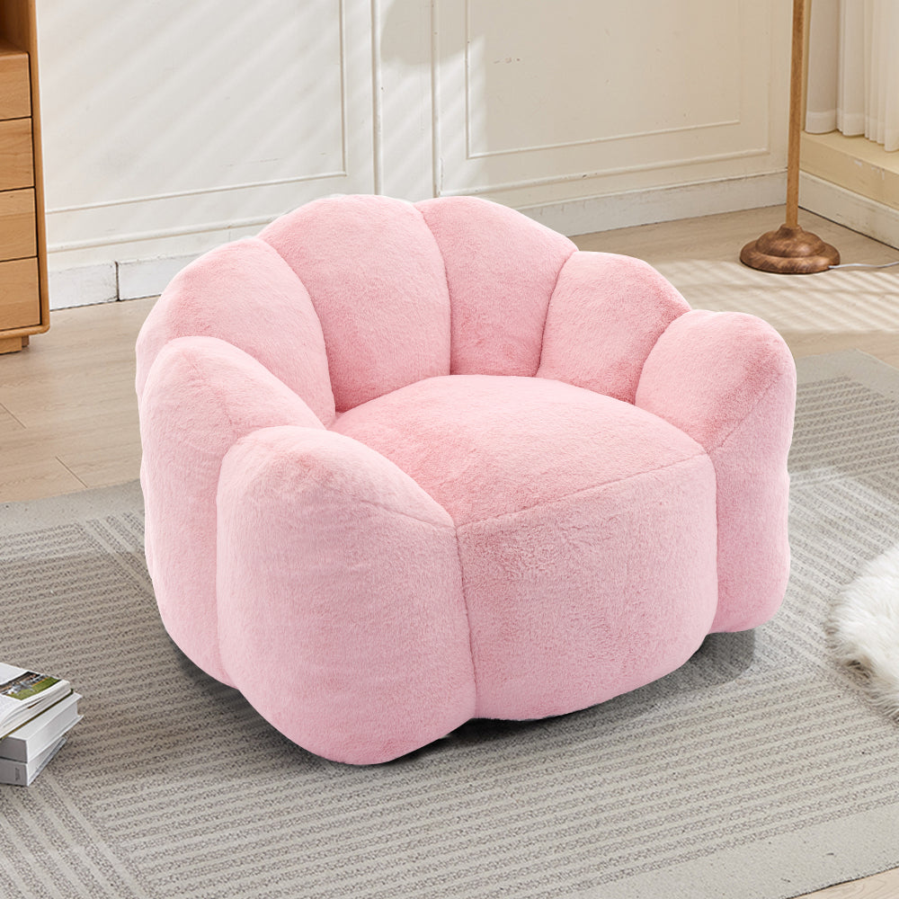 Lotus Bean Bag Sofa Chair | No-Assembly Memory Foam Lounger with Pull Ring & Anti-Fouling Fabric — 6 Colors