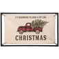 Christmas Buffalo Check Truck Fabric Sign