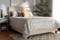 Baxton Studio Ramon Modern and Contemporary Beige Linen Fabric Upholstered Full Size Panel Bed with Nailhead Trim