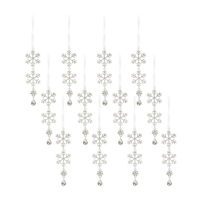 Jewel Tiered Snowflake Ornament Drop (Set of 12)