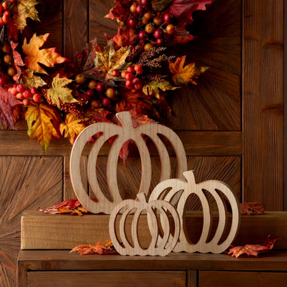 Wood Pumpkin Cut-Out (Set of 6)