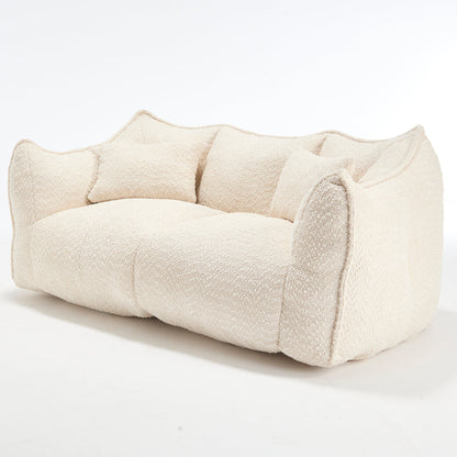 Oversized 2-Person Bean Bag Chair | Chenille Square Lounger with High-Resilience Foam, Armrests & Handle For Gaming, Reading & TV