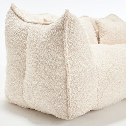 Oversized 2-Person Bean Bag Chair | Chenille Square Lounger with High-Resilience Foam, Armrests & Handle For Gaming, Reading & TV