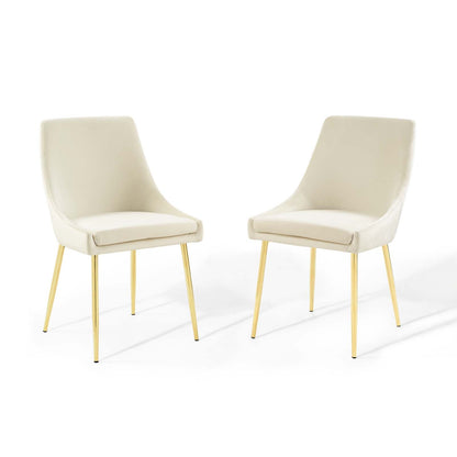 Viscount Performance Velvet Dining Chairs Set of 2 by Modway
