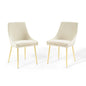 Viscount Performance Velvet Dining Chairs Set of 2 by Modway