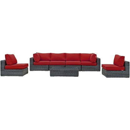 Summon 7 Piece Outdoor Patio Sunbrella¨ Sectional Set by Modway