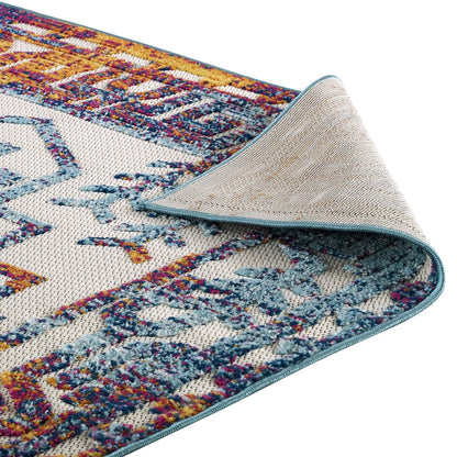 Reflect Nyssa Distressed Geometric Southwestern Aztec 5x8 Indoor/Outdoor Area Rug by Modway