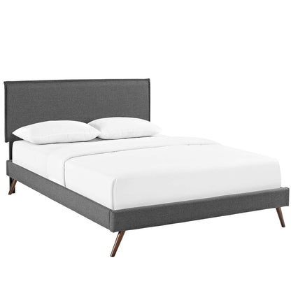 Amaris Queen Platform Bed with Round Splayed Legs