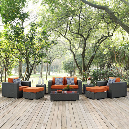 Sojourn 8 Piece Outdoor Patio Sunbrella¨ Sectional Set by Modway
