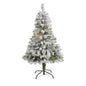 4' Flocked White River Mountain Pine Artificial Christmas Tree w/ Pinecones
