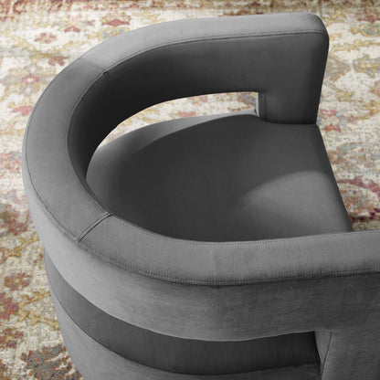 Spin Cutaway Performance Velvet Swivel Armchair by Modway