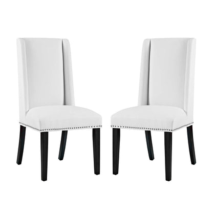 Baron Vinyl Dining Chair Set of 2 by Modway