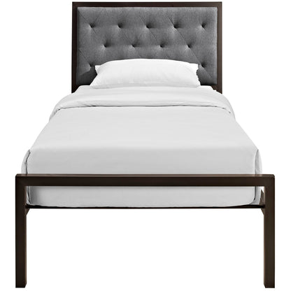 Mia Fabric Twin Bed by Modway