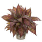 Musa Leaf Artificial Plant in Weathered Oak Planter