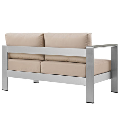 Shore Left-Arm Corner Sectional Outdoor Patio Aluminum Loveseat by Modway