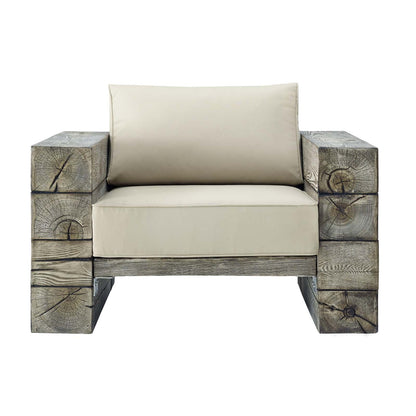 Manteo Rustic Coastal Outdoor Patio Sunbrella¨  Lounge Armchair
