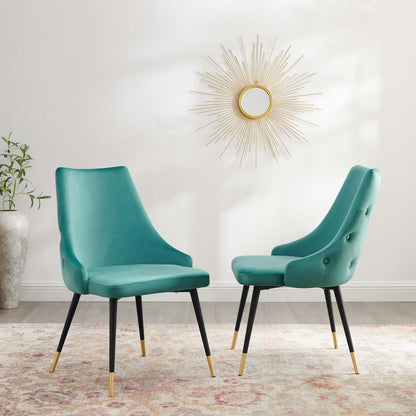 Adorn Performance Velvet Dining Side Chair Set of 2 by Modway