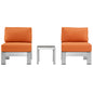 Shore 3 Piece Outdoor Patio Aluminum Sectional Sofa Set by Modway