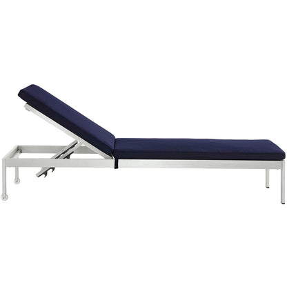 Shore Outdoor Patio Aluminum Chaise with Cushions Set of 2 by Modway