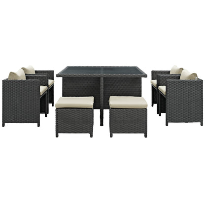 Sojourn 9 Piece Outdoor Patio Sunbrella¨ Dining Set by Modway
