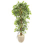 63"  Elegant Ficus Artificial Tree in Sandstone Planter