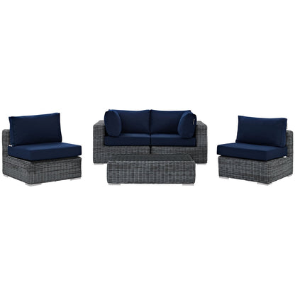 Summon 5 Piece Outdoor Patio Sunbrella¨ Sectional Set by Modway