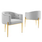 Savour Tufted Performance Velvet Accent Chairs Set of 2 by Modway