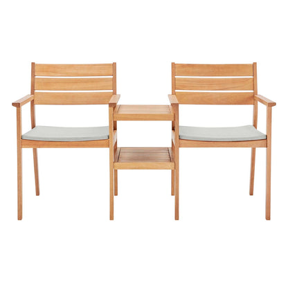 Viewscape Outdoor Patio Ash Wood Jack and Jill Chair Set by Modway