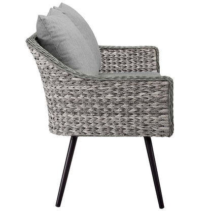 Endeavor 3 Piece Outdoor Patio Wicker Rattan Loveseat and Armchair Set by Modway