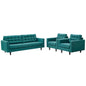 Empress Sofa and Armchairs Set of 3 by Modway