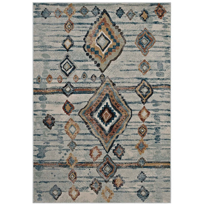 Jenica Distressed Moroccan Tribal Abstract Diamond 5x8 Area Rug by Modway